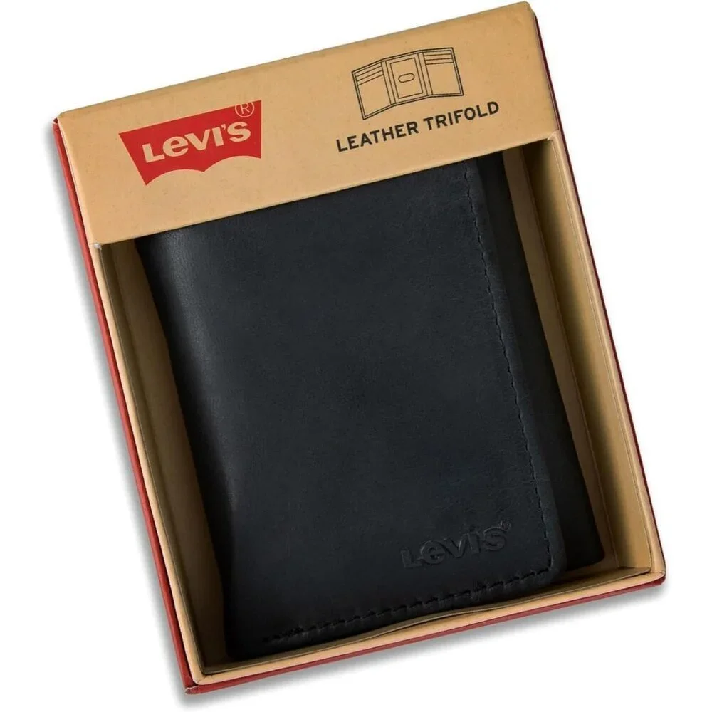 Men's Black Slim Wallet Style Includes Window Credit Card Holder Designed